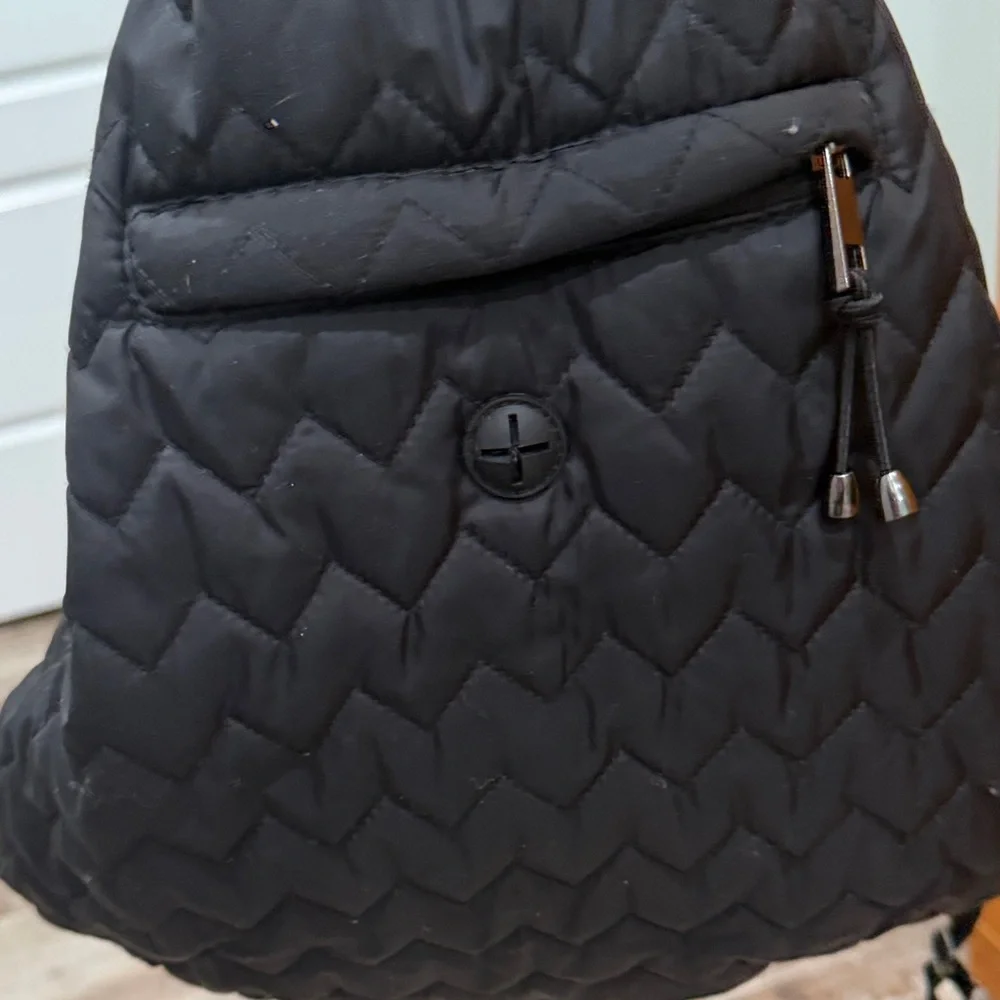 Black Quilted Top Paw Pet Sling Carrier